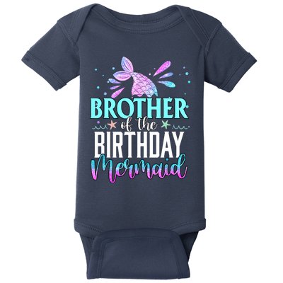 Brother Of The Birthday Mermaid Funny Matching Family Party Baby Bodysuit