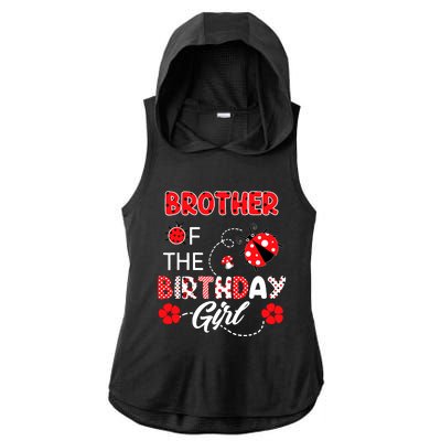 Brother Of The Birthday Girl Family Ladybug Birthday Ladies PosiCharge Tri-Blend Wicking Draft Hoodie Tank