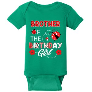 Brother Of The Birthday Girl Family Ladybug Birthday Baby Bodysuit