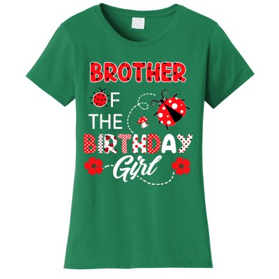 Brother Of The Birthday Girl Family Ladybug Birthday Women's T-Shirt