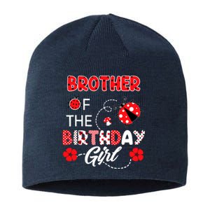 Brother Of The Birthday Girl Family Ladybug Birthday Sustainable Beanie