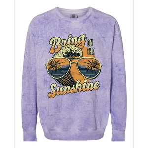 Bring On The Sunshine Summer Sun Beach Waves Gift Colorblast Crewneck Sweatshirt