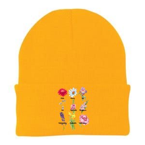 Botanical Floral Flowers Knit Cap Winter Beanie