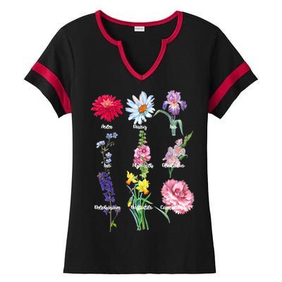 Botanical Floral Flowers Ladies Halftime Notch Neck Tee