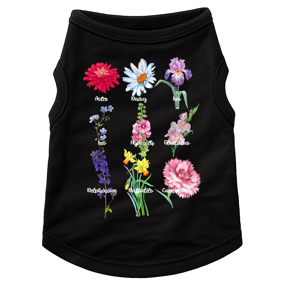 Botanical Floral Flowers Doggie Tank