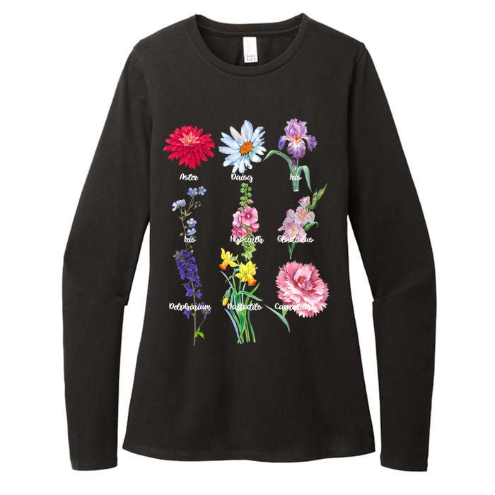 Botanical Floral Flowers Womens CVC Long Sleeve Shirt