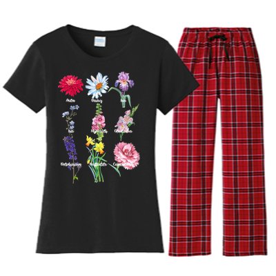 Botanical Floral Flowers Women's Flannel Pajama Set