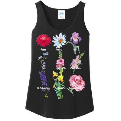 Botanical Floral Flowers Ladies Essential Tank