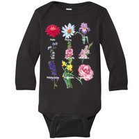 Botanical Floral Flowers Baby Long Sleeve Bodysuit