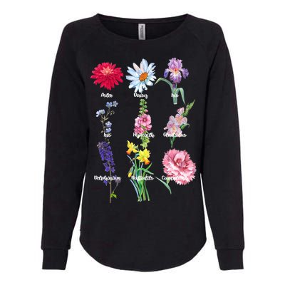 Botanical Floral Flowers Womens California Wash Sweatshirt