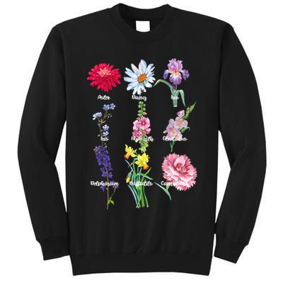 Botanical Floral Flowers Tall Sweatshirt