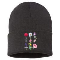 Botanical Floral Flowers Sustainable Knit Beanie