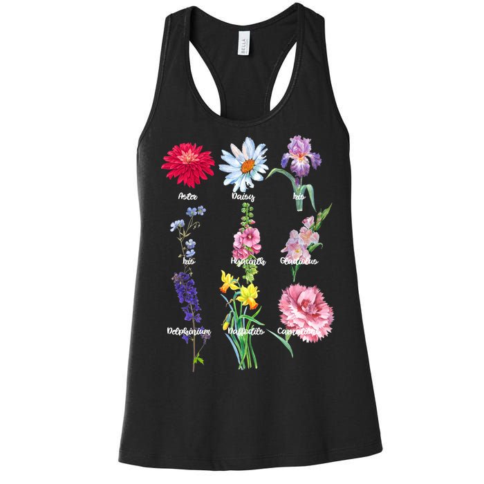 Botanical Floral Flowers Women's Racerback Tank