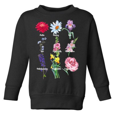 Botanical Floral Flowers Toddler Sweatshirt