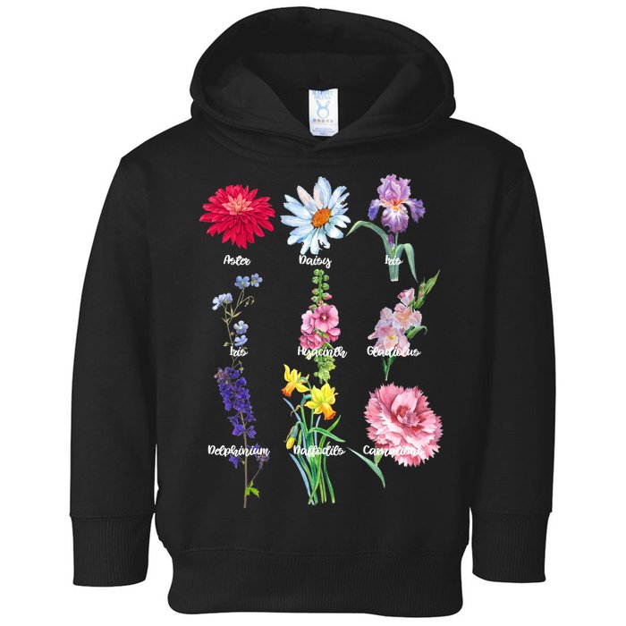 Botanical Floral Flowers Toddler Hoodie