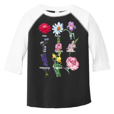 Botanical Floral Flowers Toddler Fine Jersey T-Shirt