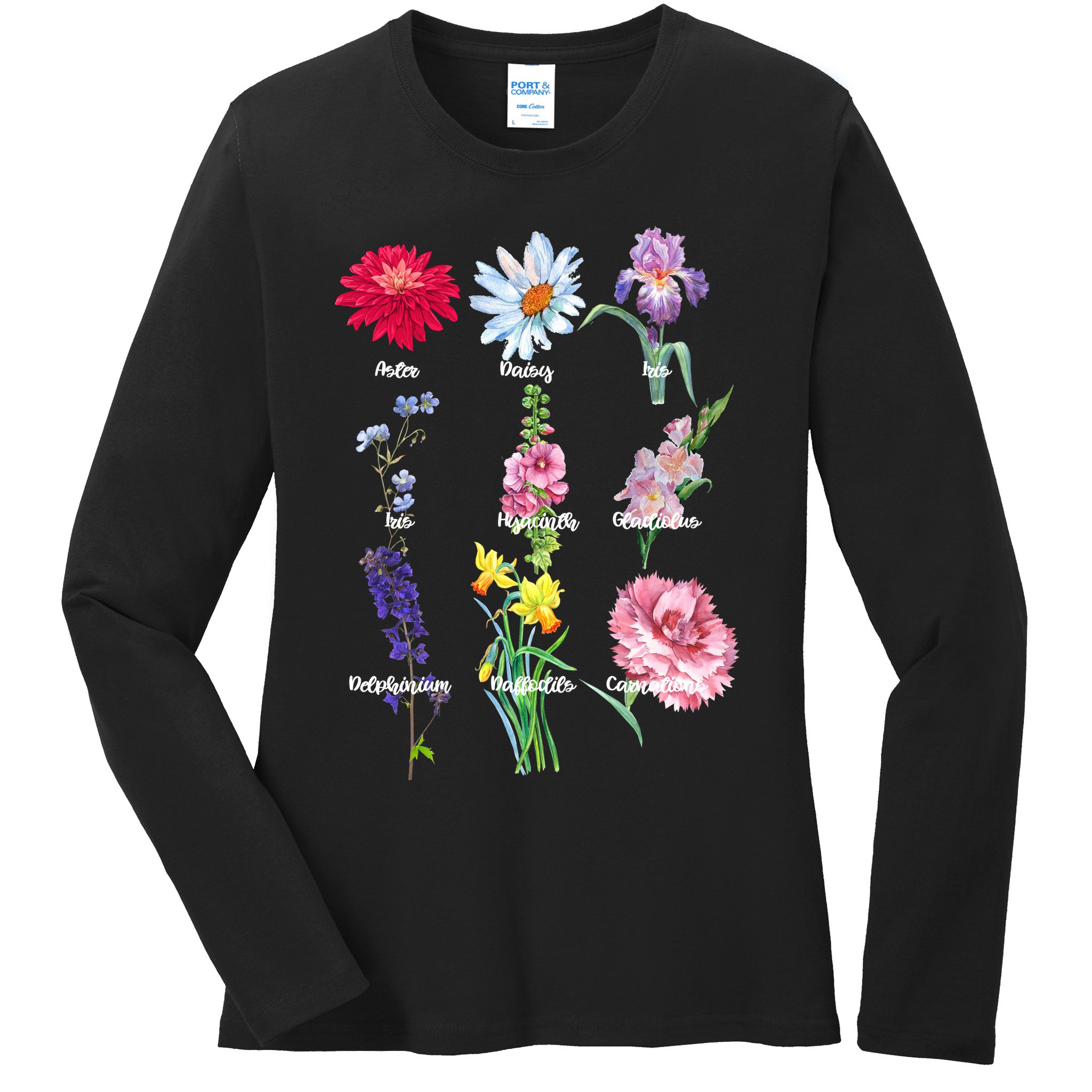 Botanical Floral Flowers Ladies Long Sleeve Shirt