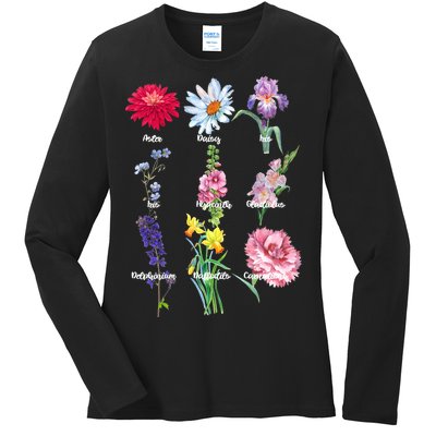 Botanical Floral Flowers Ladies Long Sleeve Shirt