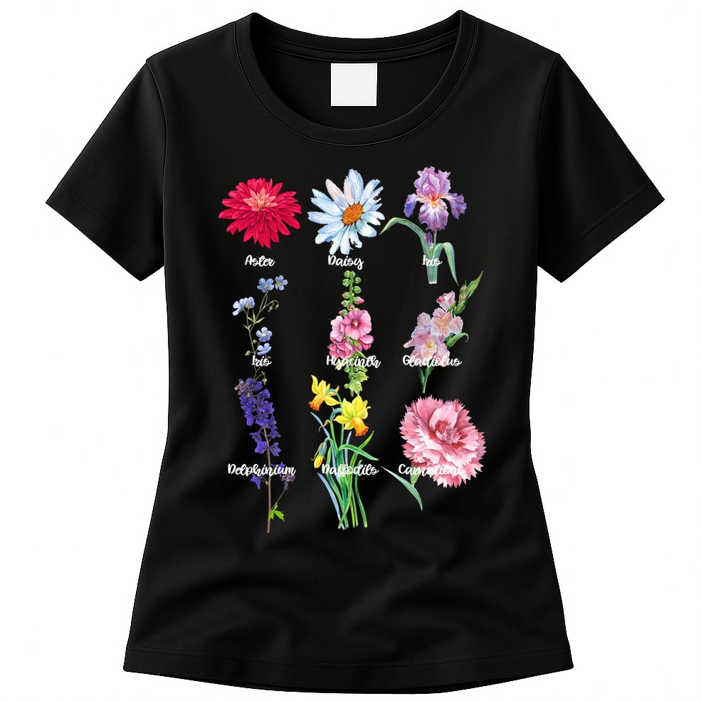 Botanical Floral Flowers Womens T-Shirt