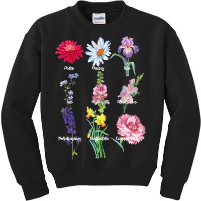 Botanical Floral Flowers Kids Sweatshirt