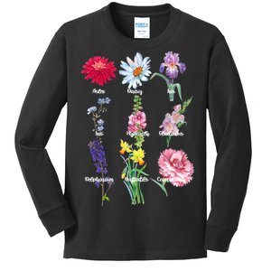 Botanical Floral Flowers Kids Long Sleeve Shirt