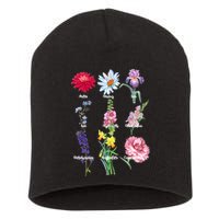 Botanical Floral Flowers Short Acrylic Beanie