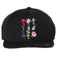 Botanical Floral Flowers Wool Snapback Cap