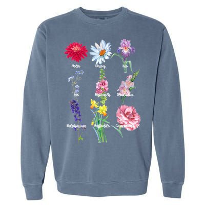 Botanical Floral Flowers Garment-Dyed Sweatshirt