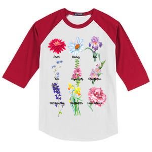 Botanical Floral Flowers Kids Colorblock Raglan Jersey