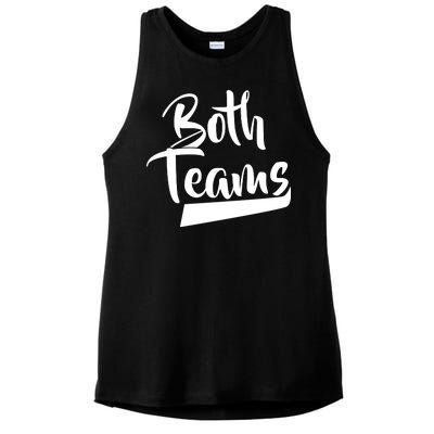 Both Teams Funny Gay Bisexual Equality Ladies PosiCharge Tri-Blend Wicking Tank