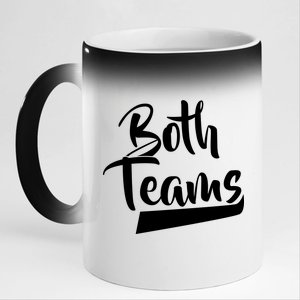 Both Teams Funny Gay Bisexual Equality 11oz Black Color Changing Mug