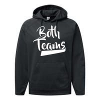 Both Teams Funny Gay Bisexual Equality Performance Fleece Hoodie