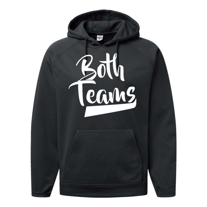 Both Teams Funny Gay Bisexual Equality Performance Fleece Hoodie