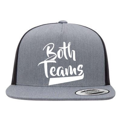 Both Teams Funny Gay Bisexual Equality Flat Bill Trucker Hat