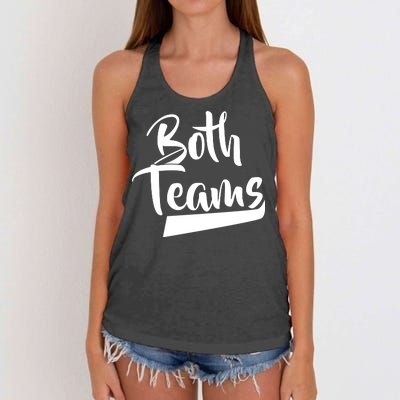 Both Teams Funny Gay Bisexual Equality Women's Knotted Racerback Tank