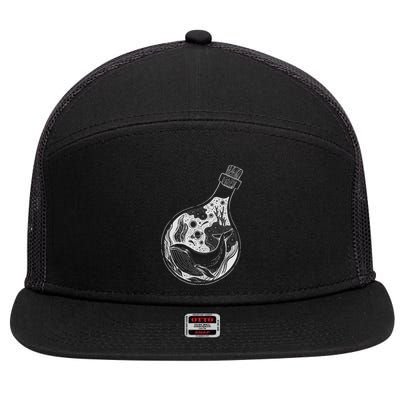 Bottled Whale 7 Panel Mesh Trucker Snapback Hat