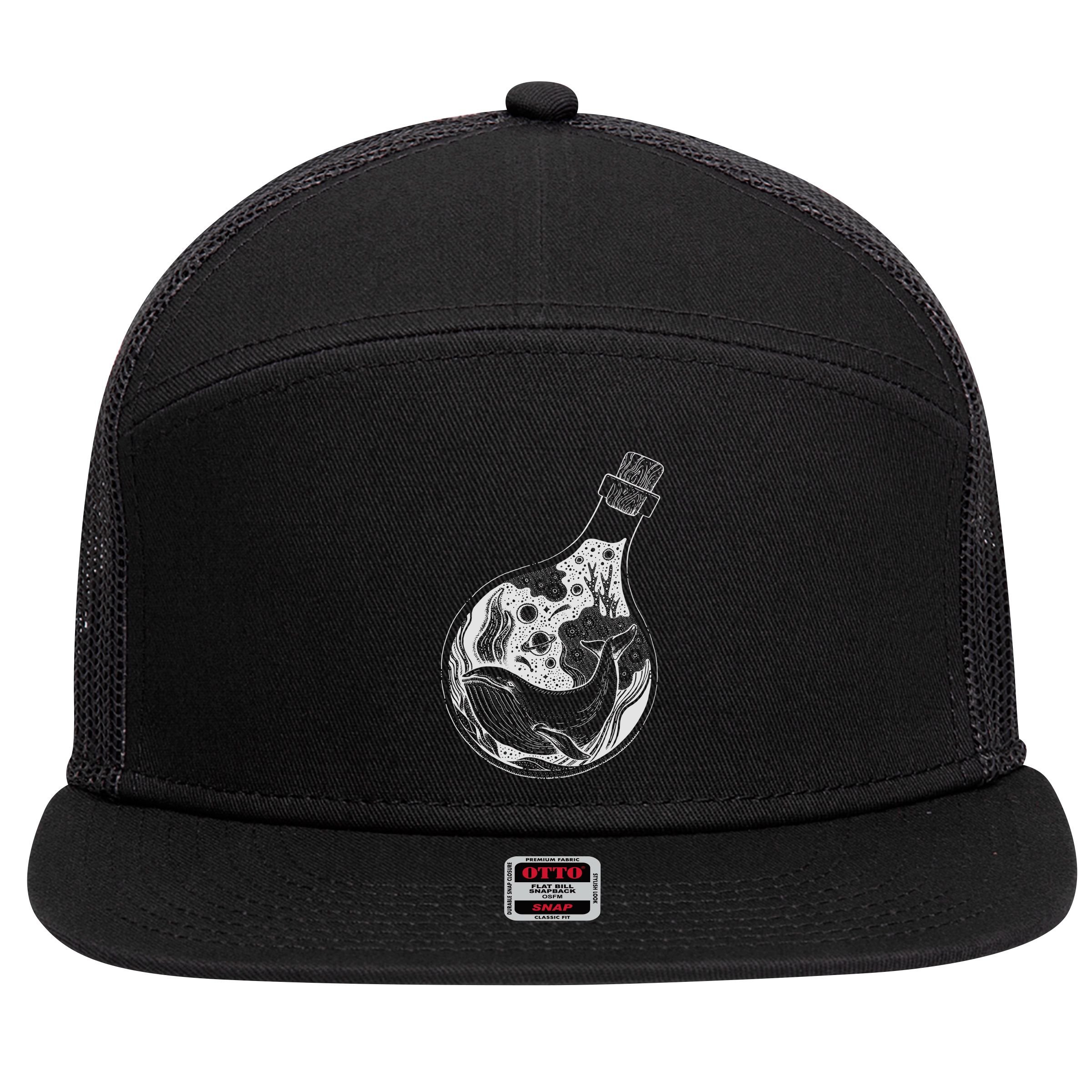 Bottled Whale 7 Panel Mesh Trucker Snapback Hat