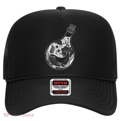 Bottled Whale High Crown Mesh Back Trucker Hat
