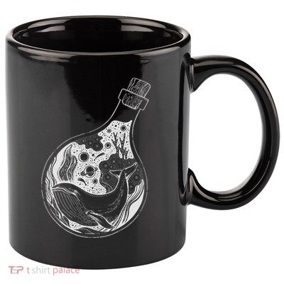 Bottled Whale 11oz C Handle Ceramic Mug