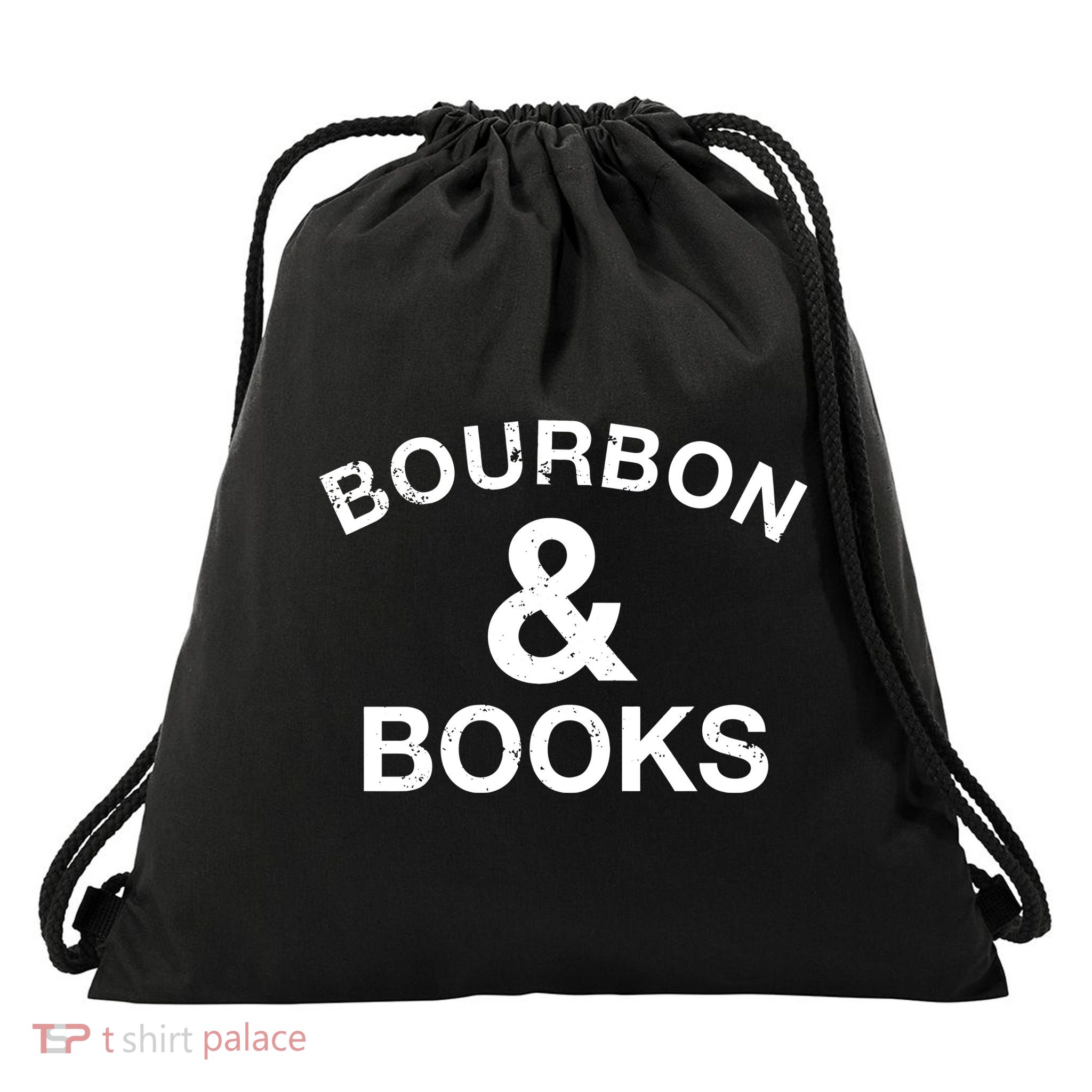 Bourbon & Books Drawstring Bag