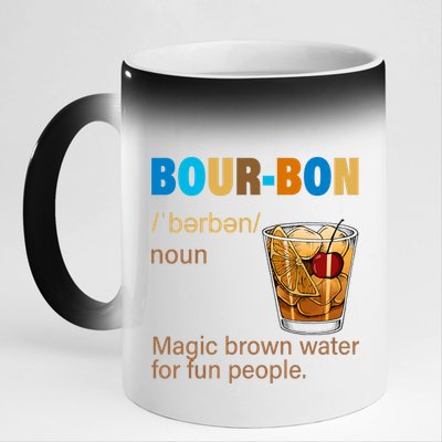 Bourbon Magic Brown Water For Fun People 11oz Black Color Changing Mug