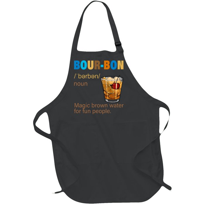 Bourbon Magic Brown Water For Fun People Full-Length Apron With Pockets