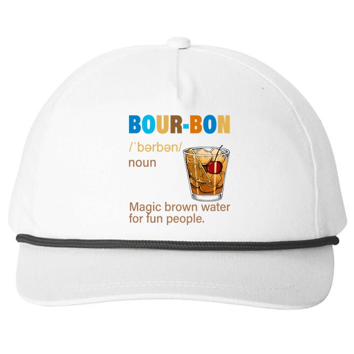 Bourbon Magic Brown Water For Fun People Snapback Five-Panel Rope Hat