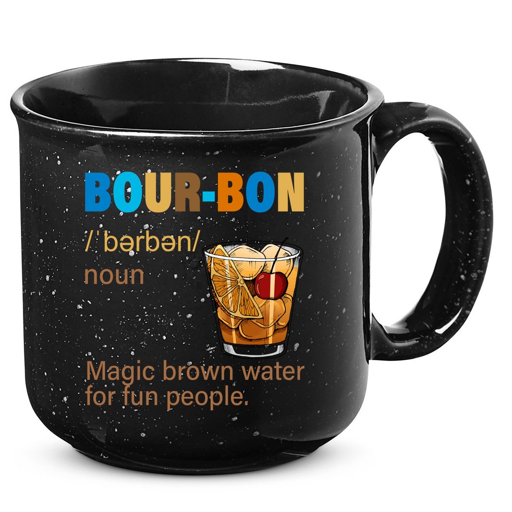 Bourbon Magic Brown Water For Fun People 15oz Campfire Ceramic Mug