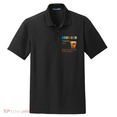 Bourbon Magic Brown Water For Fun People Dry Zone Grid Polo