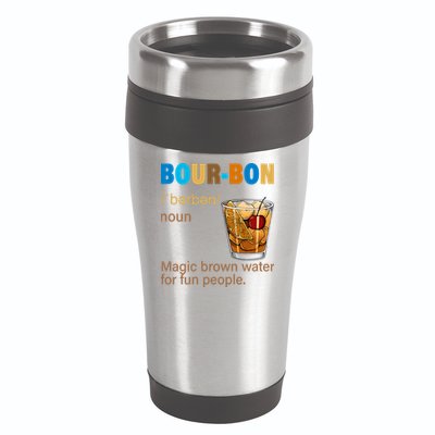 Bourbon Magic Brown Water For Fun People 16oz Travel Tumbler