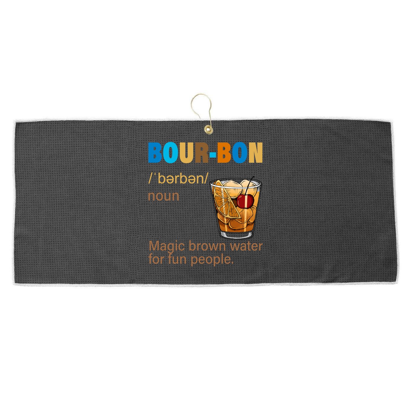 Bourbon Magic Brown Water For Fun People Large Microfiber Waffle Golf Towel