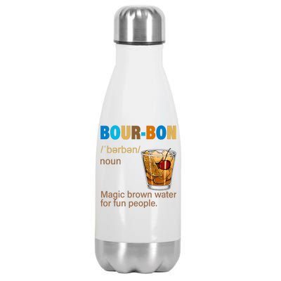 Bourbon Magic Brown Water For Fun People Stainless Steel Insulated Water Bottle