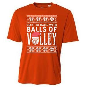 Balls Of Volley Xmas Volleyball Ugly Christmas Gift Funny Gift Cooling Performance Crew T-Shirt