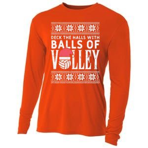 Balls Of Volley Xmas Volleyball Ugly Christmas Gift Funny Gift Cooling Performance Long Sleeve Crew